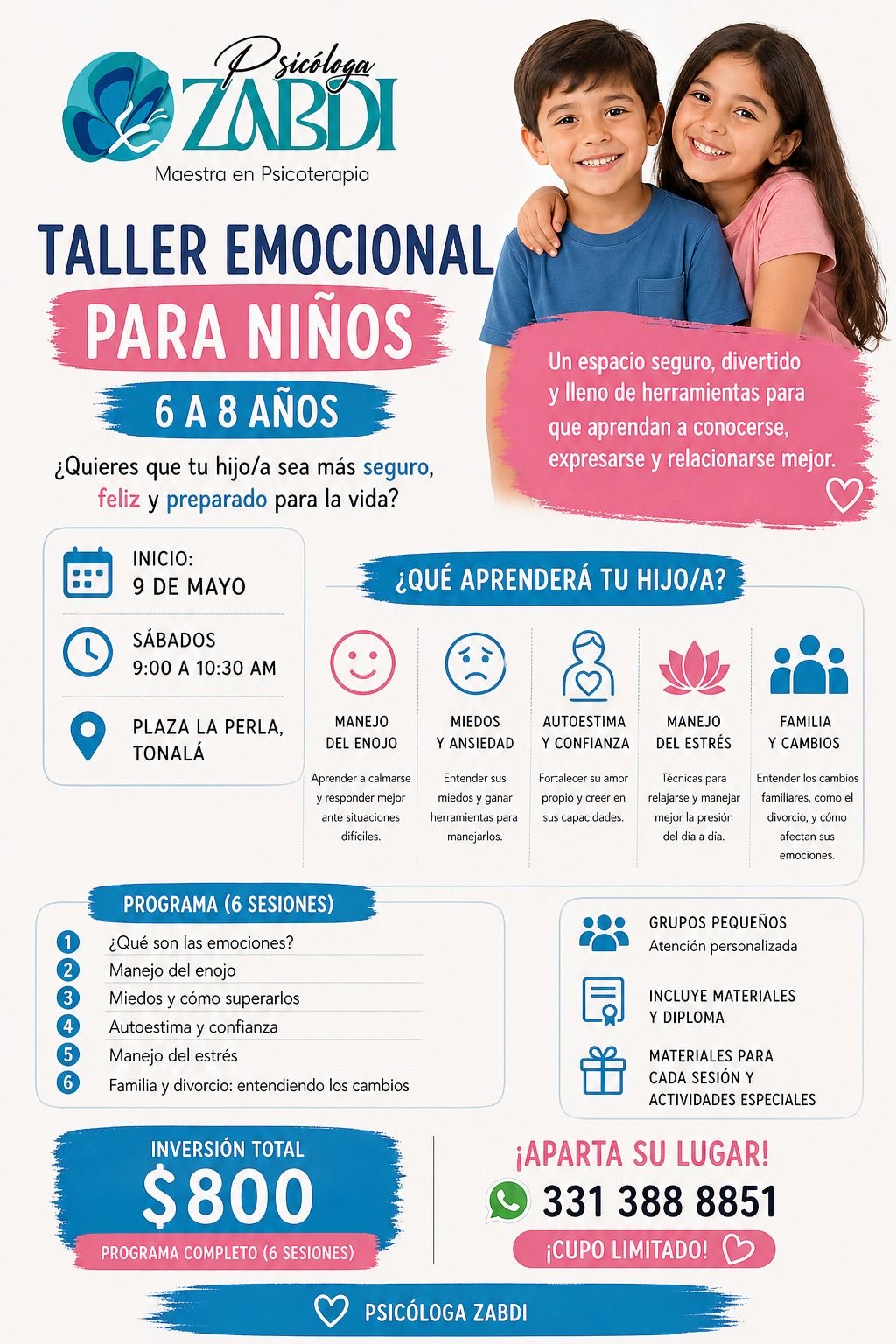 Taller emocional para niños 6 a 8 años