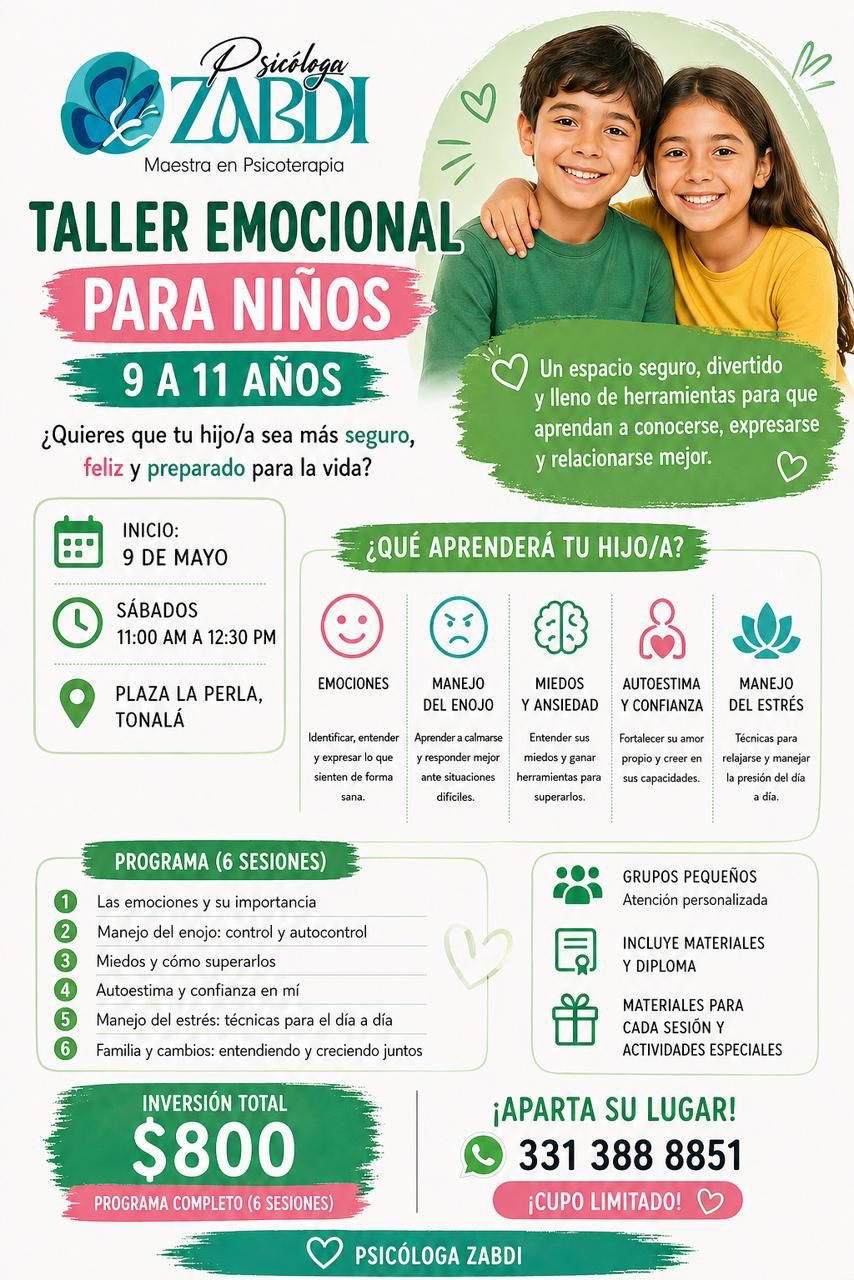 Taller emocional para niños 9 a 11 años